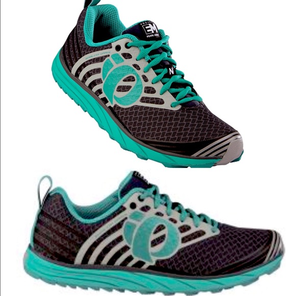 Like New Women’s Pearl Izumi EM N1 Trail Running Shoes in Teal and Gray Size 9 - Picture 1 of 6